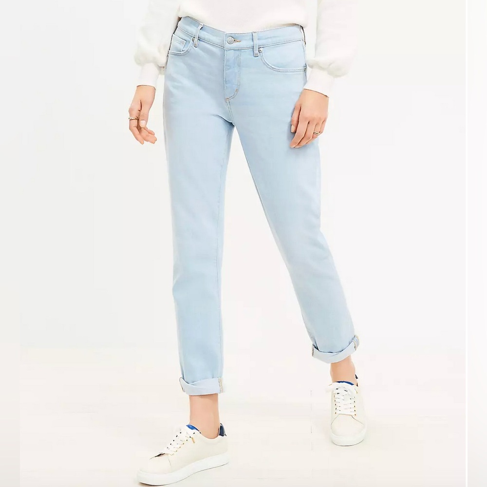 LOFT Light Wash Girlfriend Jeans